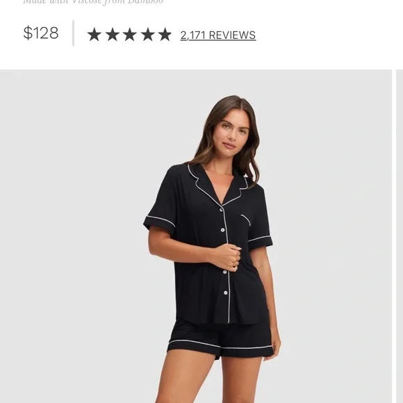 Cozy Earth Women's Bamboo Stretch-Knit Short Sleeve Pajama Set - Picture 5 of 7